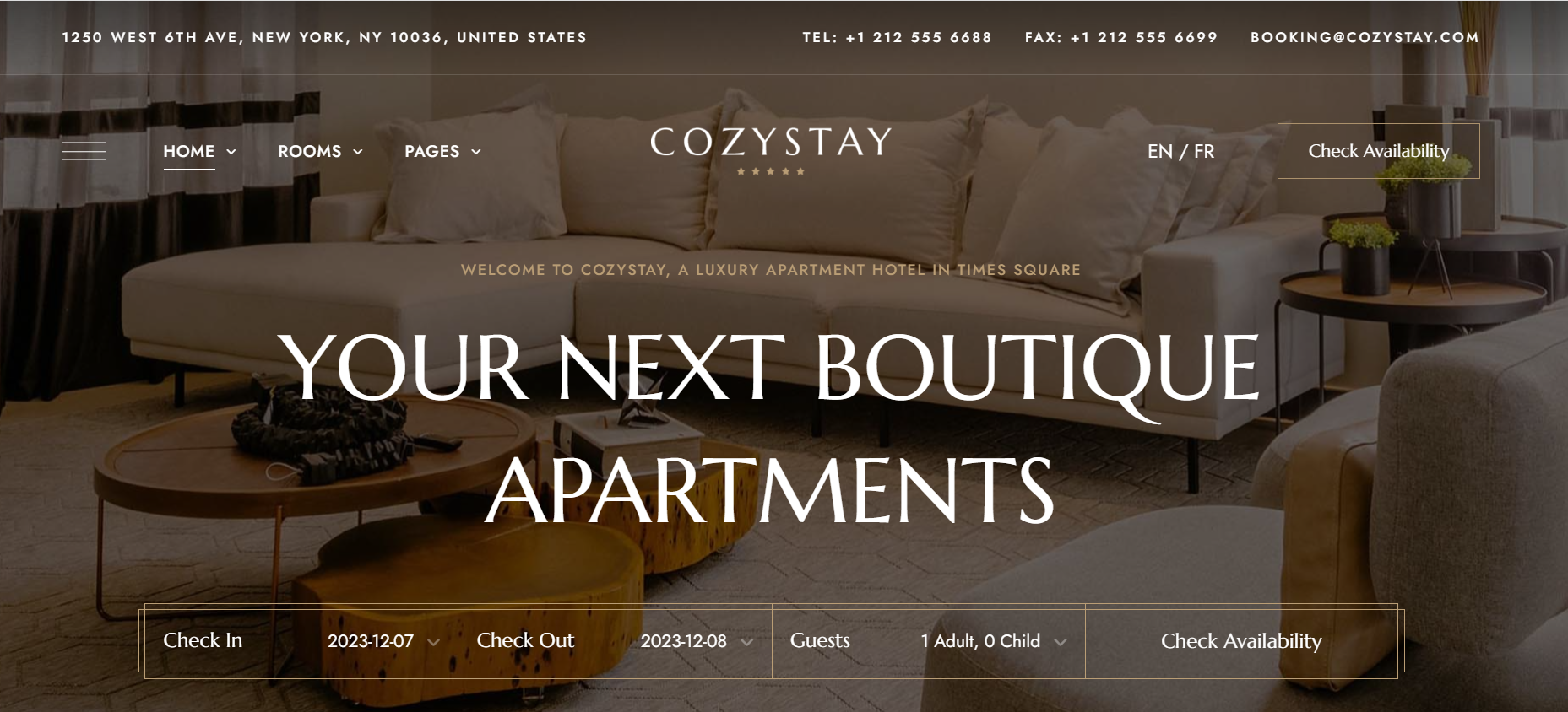 CozyStay – A Premium Hotel Booking WordPress Theme